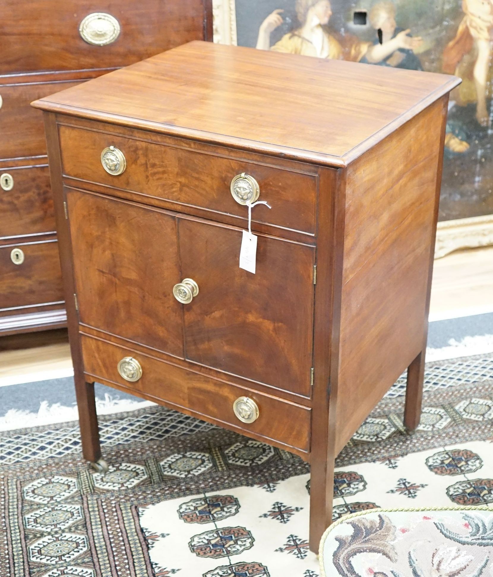 A George III mahogany enclosed washstand, width 64cm, depth 53cm, height 87cm